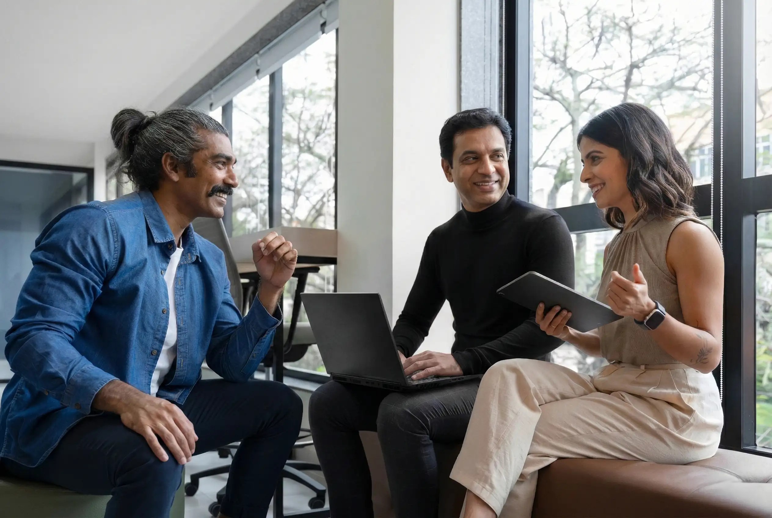 Partners collaborating in meeting